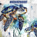 Funny Ocean Sea Turtle Laundry Basket Oxford Cloth Cute Turtles Laundry Hamper With Handle Foldable Portable Clothes Storage Basket Ocean Laundry Bag 18.9"x16.5" For Laundry Room/Bedroom/Bathrooms