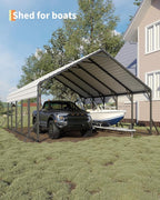 Garveelife 20'x25'x13' Metal Carport for 2 Cars, Heavy Duty Car Ports for Heavy Snow, Reinforced Frame, Tall Metal Car Ports for Bass Boats, Full-Sized Pickup Trucks, and Tractors, N.W. 980 Lbs
