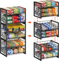 X-cosrack 2-Tier Stackable Can Organizer for Pantry, 3 Packs Adjustable Pantry Organizer Storage for Canned Food Goods Soda, Sturdy Canning Rack Can Dispener Storage Holder for Pantry Kitchen, Black