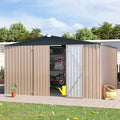 AECOJOY 10' x 12' Shed, Outdoor Storage Shed, Large 12x10 Metal Sheds & Outdoor Storage Clearance Steel Yard Shed with Lockable Doors, Utility and Tool Storage Garden Shed for Backyard, Outside