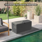 90 Gallon Resin Deck Box, Waterproof Outdoor Storage Bin for Patio, Poolside, and Garden, Lockable & UV-Resistant, Ideal for Small Spaces, Black