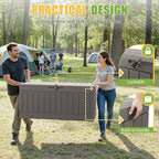 Greesum Outdoor Storage Box 82 Gallon Storage Bin with Lid for Patio Furniture, Garden Tools, Pool Supplies, Waterproof and UV Resistant, Lockable, Coffee