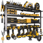 420LB Capacity Power Tool Organizer with Charging Station & 6 Outlets | Quick Assembly 4-Layer Heavy Duty Rack for Drills & Batteries | Ultimate Garage Storage & Christmas Gift for Men
