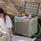DWVO 32 Gallon Resin Storage Box, Indoor Outdoor Deck Box for Package Delivery, Patio Cushions, Gardening Tools, Lockable, Waterproof