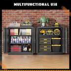Greenvelly Metal Garage Storage Cabinet, Black 36" Locking File Cabinet with 2 Doors and Adjustable Shelves for Home Office,School