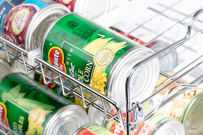 Che'mar Can Organizer for Pantry - Stackable Can Rack for 36 Cans, Canned Food Storage, Pantry Shelf, Kitchen Cabinet or Countertop. (Chrome) | for Pantry, Canned Food Storage, Pantry Shelf, Kitchen Cabinet, Countertop