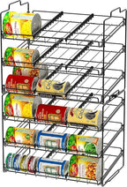 Deco Brothers Stackable Can Rack Organizer for Kitchen and Pantry, 3 Tier, Black