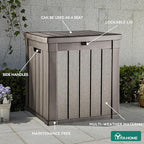 YITAHOME 51 Gallon Outdoor Storage Deck Box, Waterproof Resin Package Delivery and Storage Box with Lockable Lid for Patio Furniture Cushions, Pool Accessories, Garden Tools, Taupe