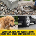 BIONIC STEEL 50 Ft Metal Garden Hose with Sprayer Nozzle, Non Kinking Designed Stainless Steel Heavy Duty Water Hose 50Ft x 5/8 in. Ultra Flexible NON Expandable for Uninterrupted Water Flow, 500 PSI
