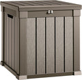 YITAHOME Deck Box, 51 Gallon Weatherproof Outdoor Storage Container for Patio Cushions, Pool Supplies, Garden Tools, Lockable Lid and Side Handles, Light Brown