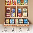 8-Pack Can Organizer for Pantry, Stackable Cabinet Food Shelves for Fridge, Wire Cupboard Storage, Holds up to 72 Beers,Small Metal Bin for Drink Beverage Egg Gillas, Rack for Kitchen Countertops RV