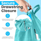 Large Mesh Laundry Bags - Heavy Duty with Handles & Drawstring - Machine Washable Net Laundry Sacks for College Dorm, Camp, Travel, Bedding & Clothes Storage (Teal)