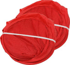 Simple Houseware Mesh Pop-Up Laundry Hamper Basket with Side Pocket, Red - 2 Pack