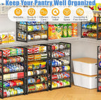 X-cosrack 6 Tier Sturdy Stackable Can Organizer for Pantry, Adjustable Pantry Organizer and Storage for Canned Food Can Goods, Kitchen Can Dispenser Storage Holder for Soda Drinks Snacks