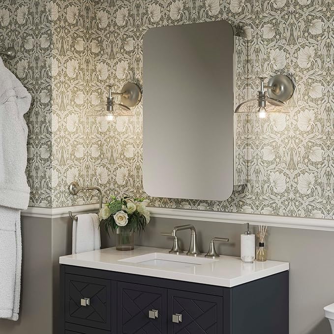 Kohler 56150-NA Embark Premium XL Mirrored Medicine Cabinet, Deep Rectangular Storage with Adjustable Shelves and Mirrored Door, 20 in. W x 31 in. H
