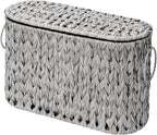 GRANNY SAYS Toilet Paper Storage Basket with Lid and Handle, Durable Toilet Paper Holder, Waterproof Bathroom Organizers and Storage, Wicker Basket for Bathroom Storage, Grey