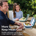 Bentgo Chill Max Leak-Proof XL Lunch Box - Included Ice Pack Keeps Food Cold; 5-Cup Capacity for Adults & Ages 8+, 3 or 4 Compartment Bento Box, BPA-Free, Dishwasher Safe (Bone & Glacier Blue)