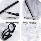 Oaimyy-18 Pcs-5"x 7"-Mesh Zipper Pouches File Bags Puzzle Storage Bags Folders Large Bag Zip Pouch for Office Supplies,Organizing Classroom Storage,Board Game Organization-Black
