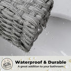 GRANNY SAYS Toilet Tray Tank Topper, Wicker Baskets for Storage, Set of 2 Waterproof Bathroom Basket for Organizing, Gray Bathroom Organization Baskets, 14¼" x 6" x 4¼"