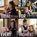Earth&ME 17 OZ Soup Thermo for Hot & Cold Food for Kids, Vacuum Insulated Steel Lunch Container, Kids Wide Mouth Bento Thermal Food Jar, Warm Food Lunchbox Thermo Bowls with Spoon (Shimmer Pink)