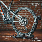 FEEDBACK SPORTS | Rakk 2.0 E-Bike Storage Rack | Freestanding Floor Electric Bike Stand | with Magnetic Cord Organizer