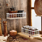 Funrous 2 Pcs Metal Small Wire Basket Wall Hanging Wire Basket Hang Small Bathroom Kitchen Storage Organizer Toilet Paper Mesh Storage Bin Shelf Rack with Base(White,9.84 x 3.94 x 2.76 Inches)