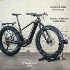 FEEDBACK SPORTS | Rakk 2.0 E-Bike Storage Rack | Freestanding Floor Electric Bike Stand | with Magnetic Cord Organizer
