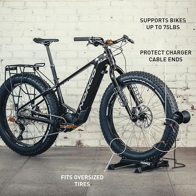 FEEDBACK SPORTS | Rakk 2.0 E-Bike Storage Rack | Freestanding Floor Electric Bike Stand | with Magnetic Cord Organizer