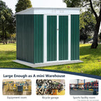 6x4ft Outdoor Metal Storage Shed Waterproof Garden Shed with Lockable Door, Windows & Vents, Tool Metal Storage for Patio Furniture Lawnmower