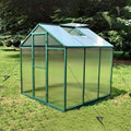 6x6 FT Outdoor Greenhouse, Polycarbonate Greenhouse with Raised Base and Aluminum Frame,Heavy-Duty Walk-in Greenhouses with Air Vent for Patio, Backyard,Lawn(6x6 FT)