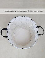 QUEENLALA Large Storage Basket,Laundry Hamper/Bathroom/Home Decor/Collapsible Round Storage Bin,Boys and Girls Hamper/Boxes/Clothing(Round-Football)
