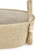 Mkono Small Storage Basket for Toilet Tank Top Boho Bathroom Decor Woven Rope Toilet Paper Tray Organizer for Shelf Bedroom Living Room, Jute, 1 Pack, 15.7" L x 6" W