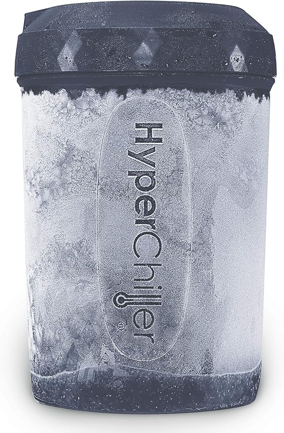 HyperChiller HC2BG Patented Iced Coffee/Beverage Cooler, NEW, IMPROVED,STRONGER AND MORE DURABLE! Ready in One Minute, Reusable for Iced Tea, Wine, Spirits, Alcohol, Juice, 12.5 Oz, Slate Blue