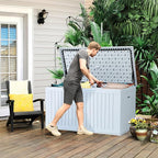 YITAHOME 230 Gallon Large Deck Box with Divider & Side Handles, Outdoor Double-Wall Storage for Patio Furniture Cushions, Garden Pool Accessories, Water Resistant & Lockable