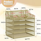 Docnest 5 Tier Mesh Desk Organizer for Paper Office Supplies – Multi-Functional Letter Tray with 5 Adjustable Compartments, 3 Pen Holders, Desktop Storage for Files, Mail, Stationery – Gold