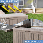 80 Gallon Waterproof Resin Deck Box, UV Resistant Outdoor Storage for Garden, Patio, Porch, Delivery（Black，80 Gallon）