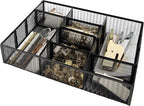 BLU MONACO | Black Metal Mesh Desk Drawer Organizer Tray | 12 Adjustable Compartments & 9 Removable Dividers | Space-Saving Office Supplies Organizer for Drawers, Vanity, Kitchen & Workspace Storage