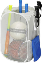 Simple Houseware Mesh Pop-Up Laundry Hamper Basket With Side Pocket, Gray - 2 Pack
