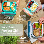 Bentgo Chill Max Leak-Proof XL Lunch Box - Included Ice Pack Keeps Food Cold; 5-Cup Capacity for Adults & Ages 8+, 3 or 4 Compartment Bento Box, BPA-Free, Dishwasher Safe (Clay Green & Gray)