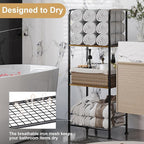 Towel Rack Free Standing 3-Tier M-Shaped Detachable Dividers, Durable Metal Towel Holder for Bathroom, Pool Towel Rack, Space-Saving Towel Storage Organizer, Modern Bath Towel Shelf Patent Pending