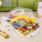 Cupcake Containers with Lid Rectangular Cake Carrier 3-in-1 Multipurpose Cupcake Holder for Muffins Pies Sweets Pastries Fruit or Snacks (White, 13" x 9" x 4")