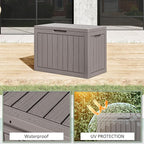 45 Gallon Outdoor Storage Box, Resin Deck Boxes Outdoor Waterproof For Patio Furniture, Garden Tools, Pool Supplies, Lockable And UV Resistant (Striped Gray)