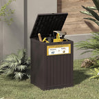 Package Delivery Box for Outside with Sign, 48 Gallon Storage with Lockable Secure, Large Double Wall Resin Outdoor Package Delivery Waterproof