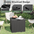 32 Gallon Outdoor Storage Box, Resin Deck Boxes Outdoor Waterproof For Patio Furniture, Garden Tools, Pool Supplies, Lockable And UV Resistant (Striped Black)