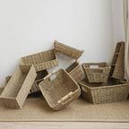 StorageWorks Toilet Tank Basket for Bathroom, Seagrass Storage Baskets for Toilet Tank Top, 2-Pack