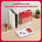 Staples Side‑Load Stackable Plastic Letter Tray, Clear – Desktop Paper Organizer for Office Files & Documents