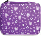 PackIt(R) Freezable Classic Lunch Box, Leopard Hearts Purple, Built with EcoFreeze(R) Technology, Reusable, Zip Closure With Zip Front Pocket and Buckle Handle, Designed for Fresh Lunch On the Go