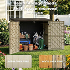 LHBcraft Waterproof Outdoor Storage Box 36 Cu Ft with Lockable Doors, Portable Horizontal Resin Storage Cabinet, Outdoor Storage Shed for Backyards, Easy to Assemble