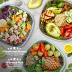 Bentgo Prep - 1-Compartment Bowls with Custom Fit Lids - Reusable, Microwaveable, Durable, PFAS & BPA-Free, Freezer and Dishwasher Safe Meal Prep Food Storage - 10 Bowls & 10 Lids (Champagne)