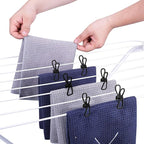 30 Pack Black Chip Bag Clips for Food - PVC 2 Inch Coated Sealer for Sealing Food - Paper Holder, Clothesline Clip for Laundry Hanging, Kitchen Bags, Multipurpose Clothes Pins
